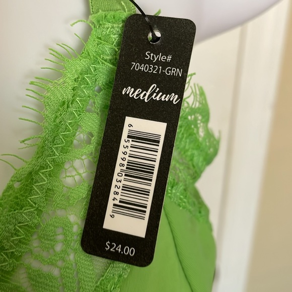 New with tag green lace bra bralette size M BootayBag - Picture 5 of 6